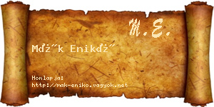 Mák Enikő névjegykártya